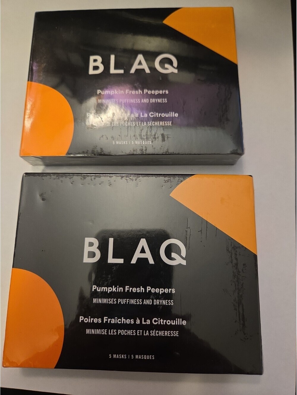 Lot of 2 Blaq Pumpkin Fresh Peepers 5 Pairs of Hydrogel Eye Masks NIB And Sealed